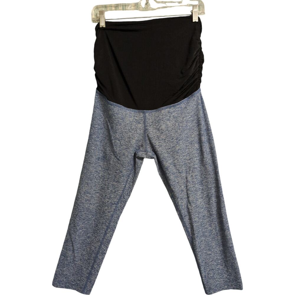 Beyond Yoga Beyond The Bump Blue Maternity Leggings Stretch Full Panel Size L